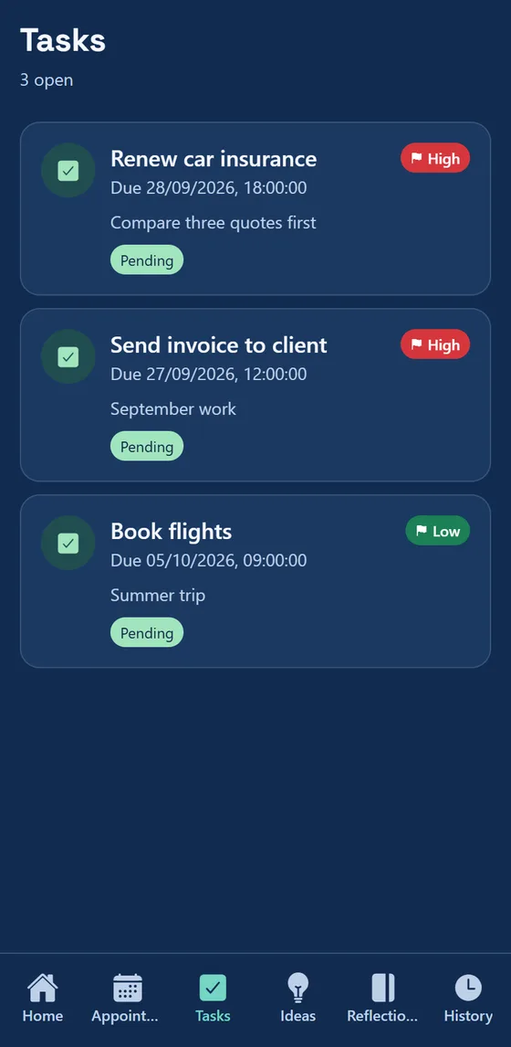MioMio Tasks list